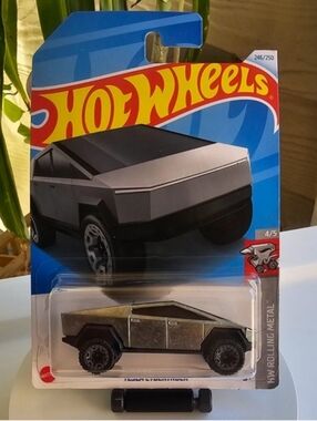Hot Wheels Tesla Cybertruck - Metallic Silver Kids Toy Truck